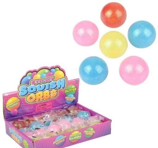 Picture of RHODE ISLAND NOVELTY 1.6" STICKY SQUISH GLITTER ORBS